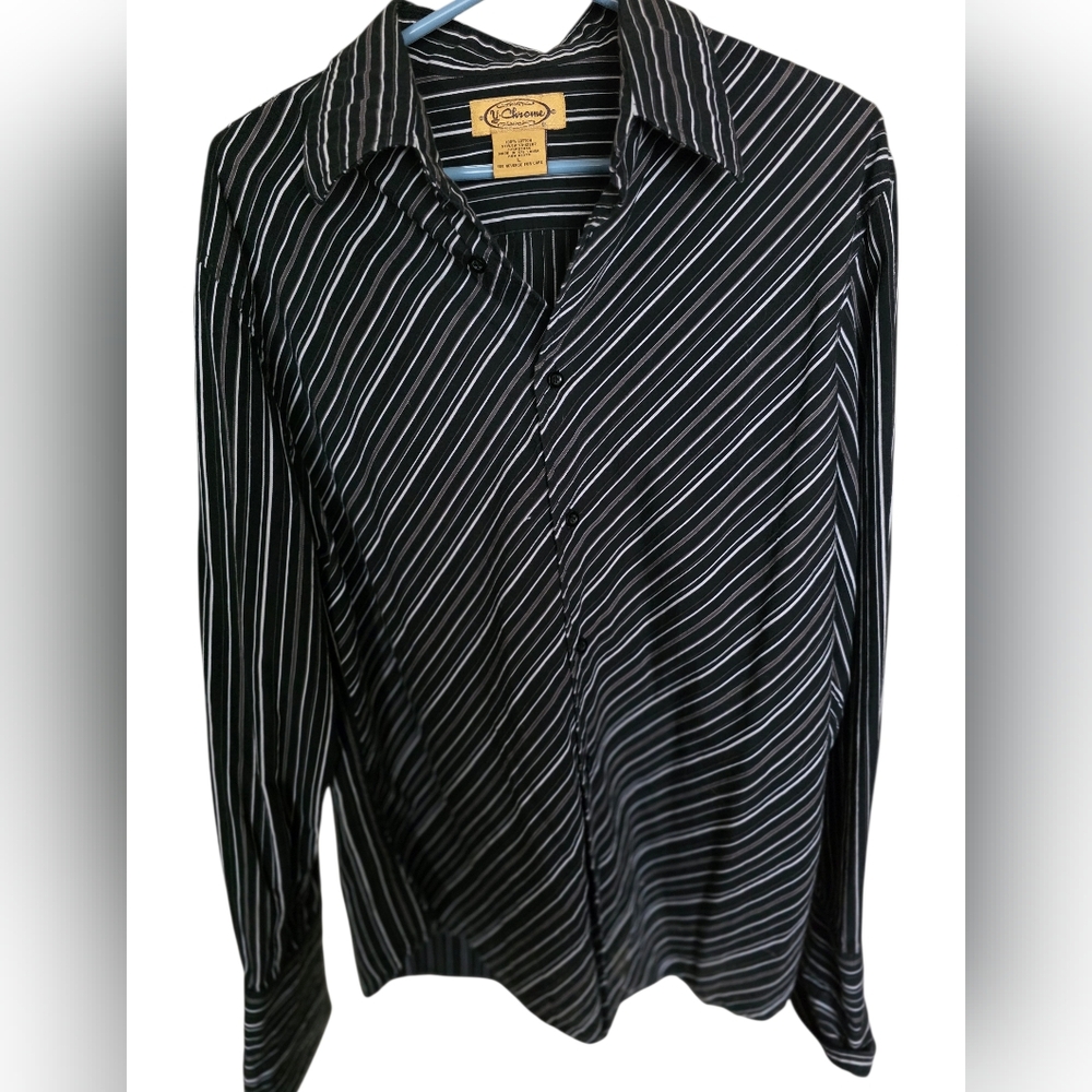 Mens Y-Chrome Textured Classy Shirt, Large